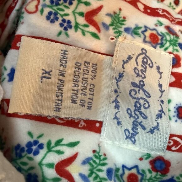 Lanz of Salzburg Vintage Cotton Flannel Nightgown NWT size XL NOS Button Back - Picture 9 of 9